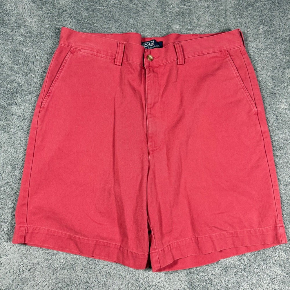 Vintage 90s Polo‎ Ralph Lauren Chino Shorts Mens 36 Pink Cotton
